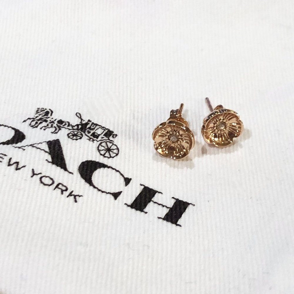 Coach Tea Rose Stud Earrings